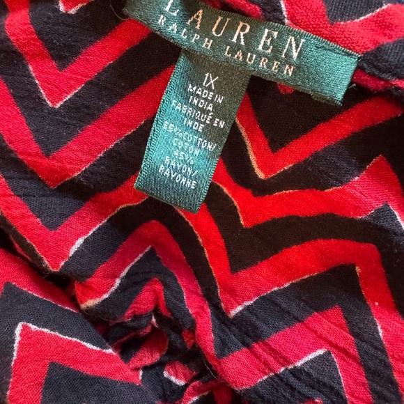 Ralph Lauren Women's Red and Black Zigzag Top - Picture 5 of 11